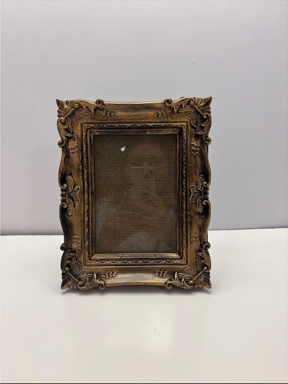 Vintage ornate bronze color picture frame